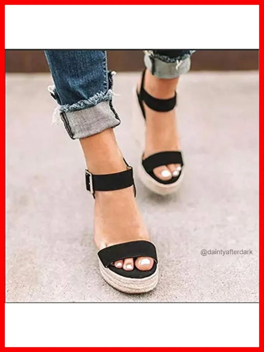 Womens Wedge Sandals Ankle Strap Open Toe Suede Braided Jute Platform